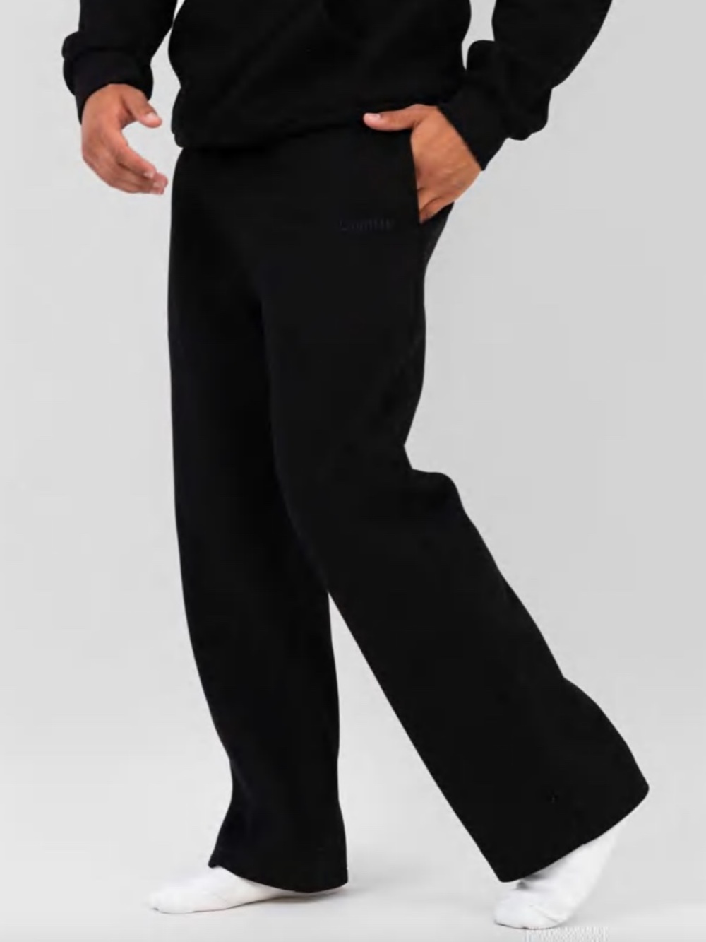 Comfrt Unisex Signature Straight Leg Sweatpants, Black, Size Medium, Fleece